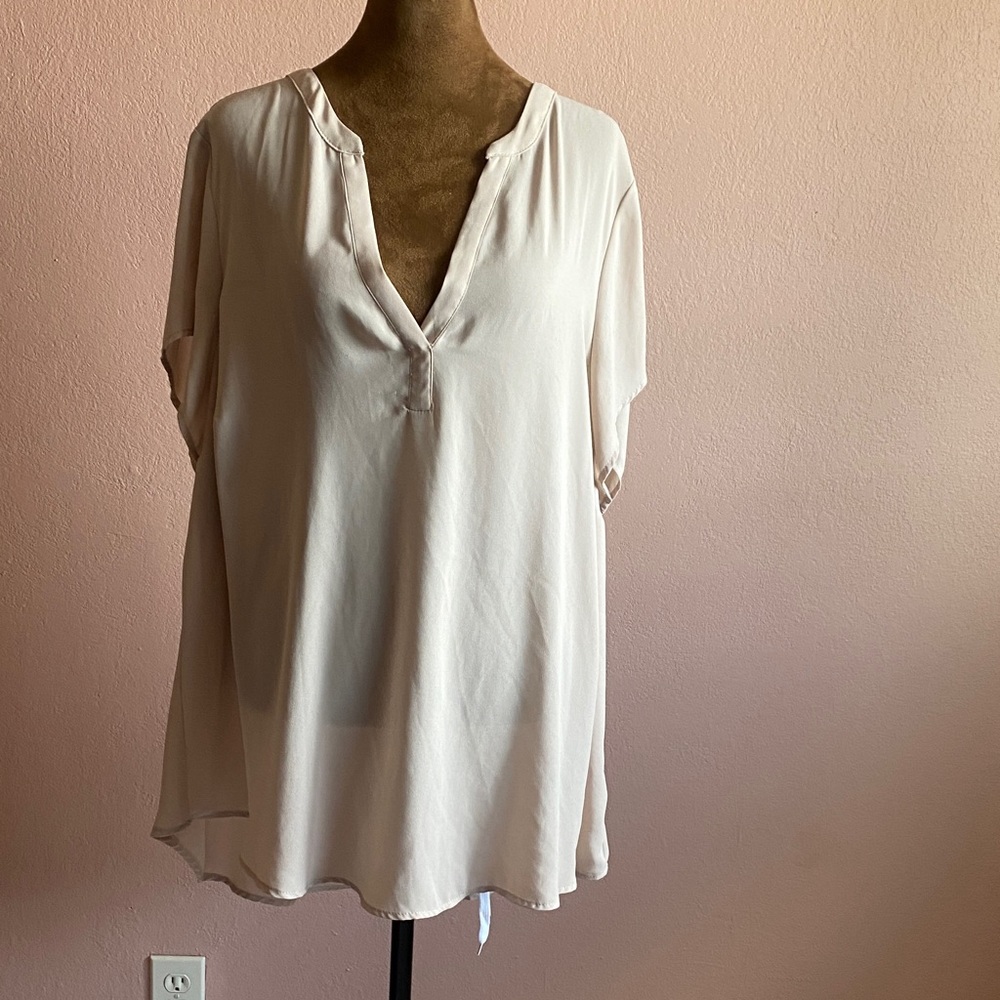 Torrid Cream V-Neck Blouse
